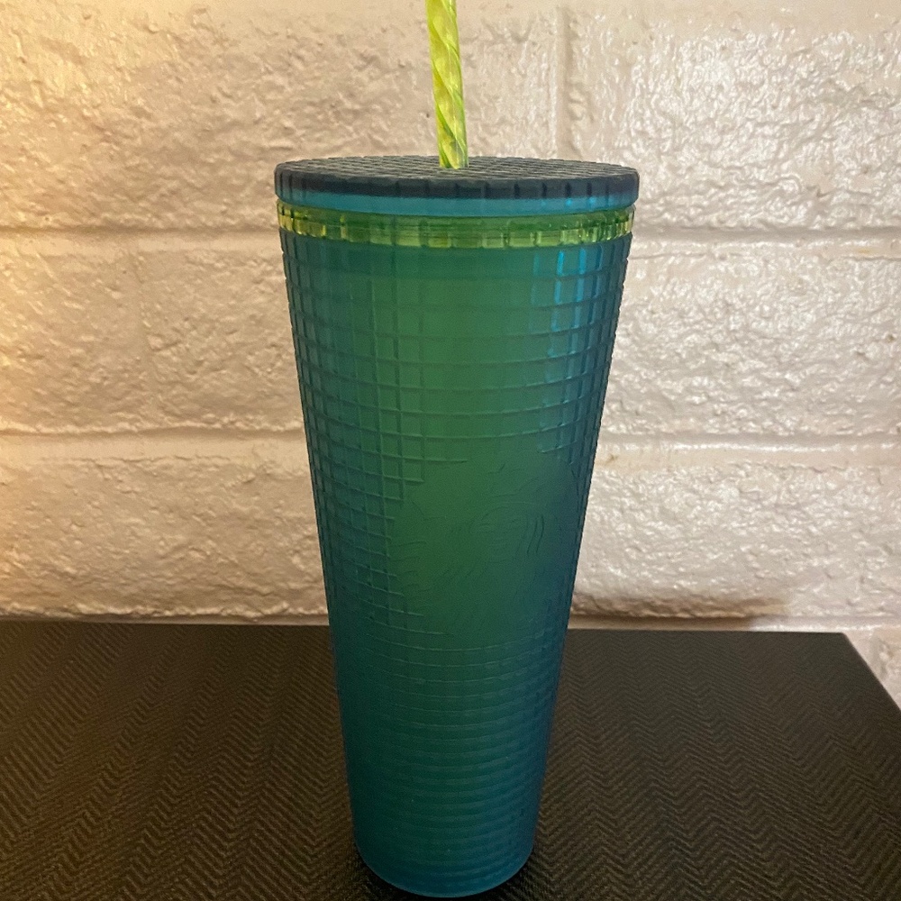 Starbucks green grid cup